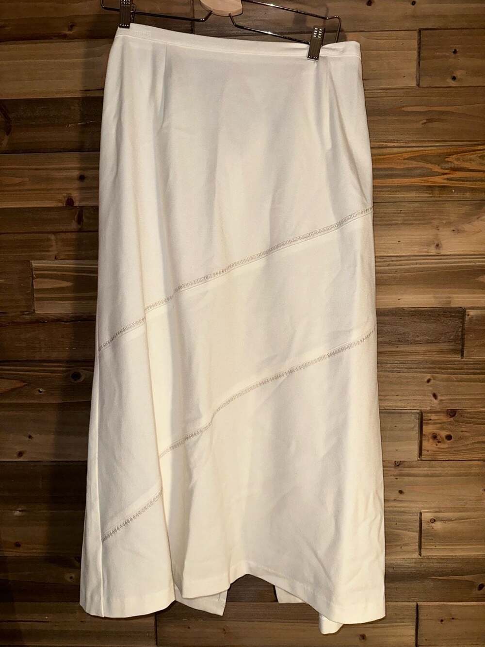 No.60 Norton McNaughton Woman Stretch Ivory White Midi Skirt Plus Size 16W